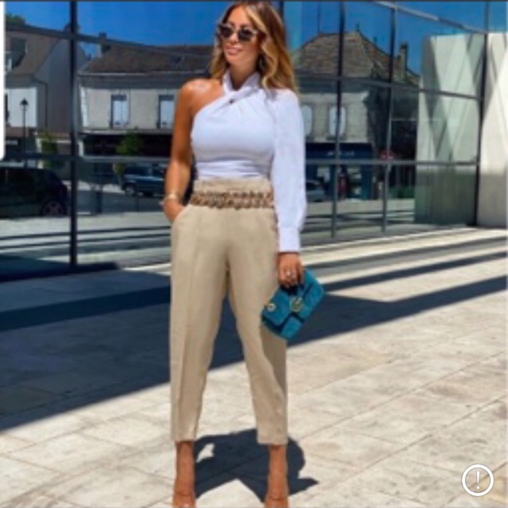 Zara flowy high waist pleated pants